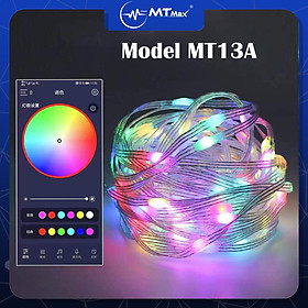 Đèn led dây MTMAX MT13A trang trí decor cực đẹp dây dài 10m cảm biến điều chỉnh app kèm remote đủ chế độ treo cây thông noel giáng sinh lễ tết quán cafee sân vườn cực sinh động hàng chính hãng