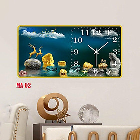 { Mẫu Ngang mới hót nhất } Tranh đồng hồ treo tường tráng gương 3d cao cấp giá xưởng { Tặng pin móc đinh treo đa năng