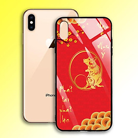 Ốp Lưng Họa Tiết Mạ Màu Vàng Ánh Kim cho điện thoại Iphone XS Max - 03007 7985 MOUSE05 - Phát Tài Phát Lộc - Hàng Chính Hãng