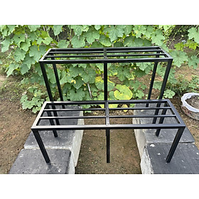 Mua Bộ 2 kệ sắt kê chậu hoa kiểng sân vườn (100x30x40 và 100x30x70) - Kệ sắt sân vườn