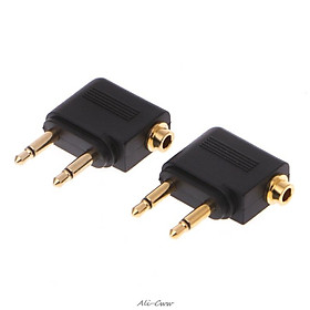 1 Vàng Mạ Niken Không Máy Bay 3.5Mm Máy Bay Hãng Hàng Không Tai Nghe Mono Chuyển Đổi Âm Thanh Du Lịch Jack Cắm Bộ Chia Adapter