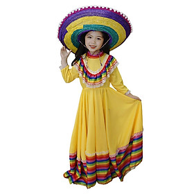 Girls Mexican Dress Outfit Costume for Carnival Children's Day Halloween