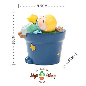 Chậu Cây Để Bàn Trồng Cây Cảnh Sen Đá Xương Rồng Mô Hình Hoàng Tử Bé Trang Trí Nhà Phòng Ngủ Làm Việc