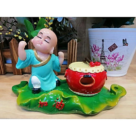 TƯỢNG CHÚ TIỂU LÁ SEN 3 MẪU, ĐÁNH TRỐNG, GÕ MÕ, XÔNG HƯƠNG