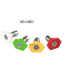 Mua Bộ 4 béc phun-đầu béc gắn súng xịt rửa của máy rửa xe áp lực cao-Ren nối nhanh 1/4 inch