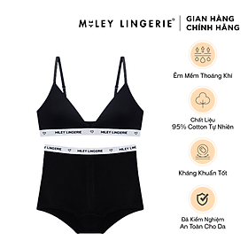 Bộ Đồ Lót Mút Mỏng Và Quần Boxer Nữ Vải Sợi Bamboo Từ Thiên Nhiên Viền Lưng Logo BeingMe Miley Lingerie