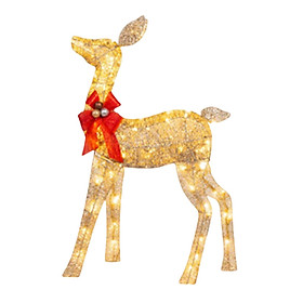 Outdoor Lighted Christmas Deer Yard Ornament LED Lights Glowing for Patio  Indoor