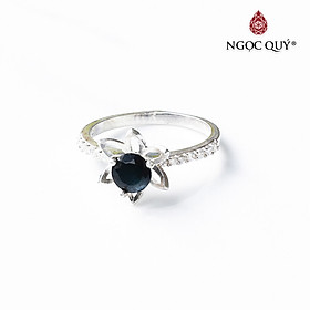 Nhẫn bạc mặt đá saphire xanh mệnh thủy, mộc - Ngọc Quý Gemstones