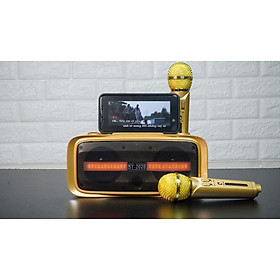Mua Loa bluetooth ST-2028 - Kèm 2 micro không dây - Loa xách tay bass đôi cực hay - Tích hợp giá đỡ điện thoại - Đèn led nháy theo nhạc đẹp mắt - Đầy đủ kết nối Bluetooth  USB  AUX  TF card - Hàng nhập khẩu