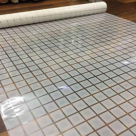 Mua Giấy dán kính sọc caro màu trắng - khổ 1m - có sẵn keo