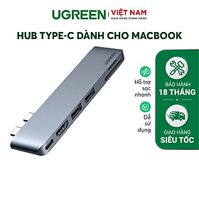 Hub USB type C mở rộng cổng HDMI, PD, Sd/TF - 2xUSB3.0, USB C UGREEN CM380 80856 - Hàng Chính Hãng