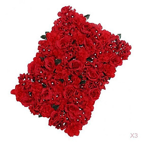 3set Red Artificial Flowers Mall Wall Room Birthday Party Decor 60x40cm