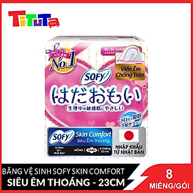 Băng Vệ Sinh Sofy Skin Comfort 23cm Siêu Êm Thoáng 8 Miếng/gói