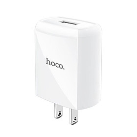 Củ sạc 2.4A Hoco DC13 chuôi dẹt vật liệu PC chống cháy 1 cổng Usb dành cho mọi thiết bị - Hàng chính hãng