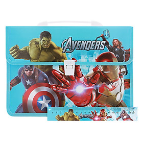 Combo Cặp Học Sinh 2 Ngăn Và Thước Nhựa - Hình Avengers