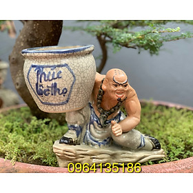 Mua Tượng la hán bê vò trồng cây bon sai men rạn gốm sứ Bát Tràng