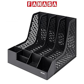 Kệ Đựng Tài Liệu 4 Ngăn - Deli 9844BES - Màu Đen