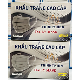 Combo 2 Hộp Khẩu Trang Y Tế 4 Lớp Thịnh Thiên (Màu Xám)