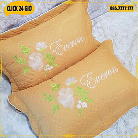 Mua Vỏ Áo Gối Satin 40x60cm Thêu Chần Hoa Đẹp  Không Phai Màu  Không Xù  Khóa Kéo - Hàng Cao Cấp (BH 1 đổi 1)