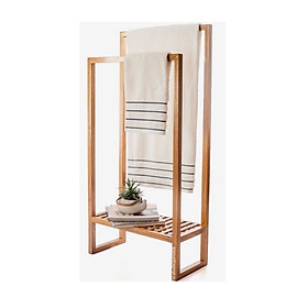 Mua kệ treo khăn nhà tắm 2 thanh treo có kệ để đồ phía dưới  thiết kế bắt mắt  gỗ tự nhiên chống thấm nước