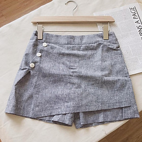 Quần giả váy, short nữ đắp tà, quần váy hàng thiết kế chất cotton mát vải ít nhăn