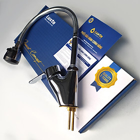 Mua Vòi Rửa Bát Đồng Thau Mạ Crome Nóng Lạnh LUXTA L3203B - Thân uốn dẻo  đầu vòi tăng áp 2 chế độ