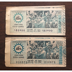 Tờ vé số bao cấp Vĩnh Long Cửu Long 198x sưu tầm