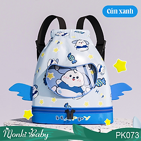 Túi đựng đồ bơi, đồ thể thao, đồ tập cho bé trai & bé gái, chống nước, ngăn giày dép riêng, thiết kế dễ thương, tách biệt ngăn khô và ướt | PK073