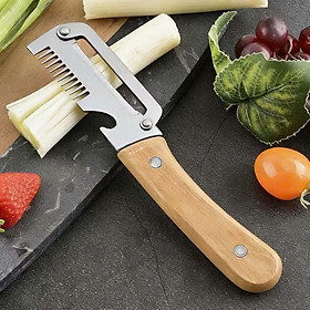 Dụng Cụ Nạo Rau Củ 3in1 Đa Năng, Gọt Vỏ, Bào Sợi, Mở Nắp Chai, Lưỡi Inox Sắc Bén, Tay Cầm Gỗ - HÀNG CHÍNH HÃNG MINIIN