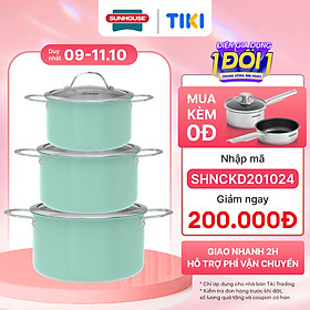 Bộ nồi inox đa lớp Sunhouse Mama SHG708