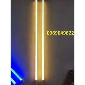 Mua Combo 2 đèn LED tuýp thanh T5 60cm 120cm liền máng sáng màu hồng sử dụng hắt trần trang trí