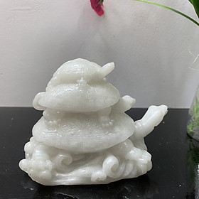 Mua  Tượng Rùa  Tượng đá trang trí Rùa phong thủy - Chiều Cao 8cm - Màu đá trắng Đá non nước