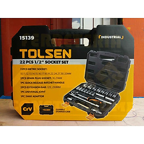 Bộ tuýp 1 2 inch Tolsen 15139 22 món- Hàng chính hãng