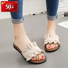 Dép Nữ Thời Trang Quai Ngang Bèo Nhún Siêu Xinh - 3143