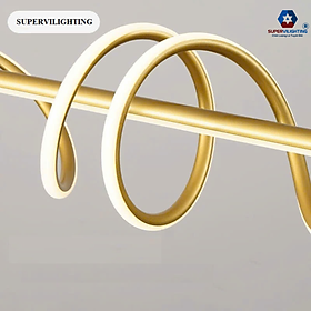 Đèn thả phòng khách trang trí quán cafe SuperVilighting dài 1.2m dạng xoắn dải lụa bảo hành 24 tháng