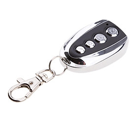 DC 12V Vertical 4 Button Garage Door Remote Control Gate Controller Key Fob 433Mhz Black and Silver