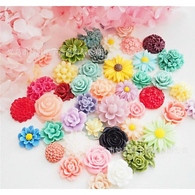 Chuyên Charm * Túi combo 50 charm hoa các loại trang trí vỏ ốp điện thoại, DIY