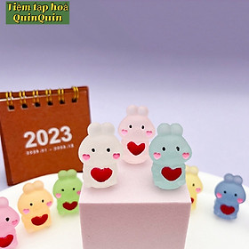 Mua Mô hình Đồ chơi Chú Thỏ Mini Dạ Quang trang trí bàn học phòng làm việc đáng yêu