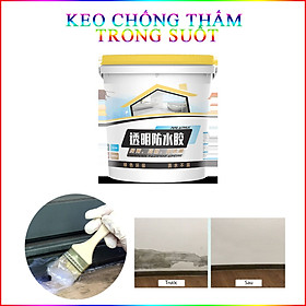 Keo Quét Chống Thấm Trong Suốt 1L Pure Acrylic 14x12Cm Tặng Kèm Cọ