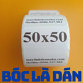 Mua Set 10 cuộn giấy in tem mã vạch khổ 50*50mm cuộn 30m