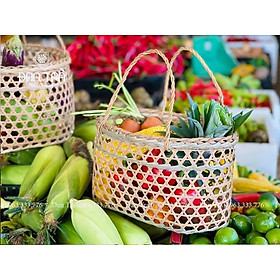 Mua Giỏ Lùng Dài Đan Trà - Giỏ Đi Chợ / Đựng Đồ / Rau Củ Quả - Đồ Nội Thất Decor Mây Tre Đan