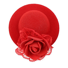 2-7pack Vintage Round Bowler Doll Hat Cap for28-30cm Doll Clothes Accs Red