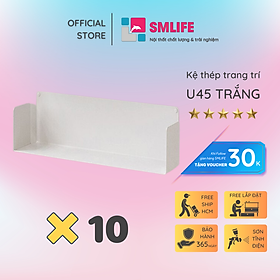 Mua  SPECIAL COMBO  Kệ sách treo tường chữ U (Set 10) - Kệ treo tường bằng thép dày 1 6mm - Sơn tĩnh điện hiện đại