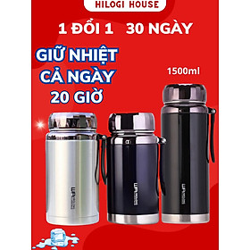 Mua Bình giữ nhiệt 1500ml Hilogi giữ lạnh hơn 24 giờ  bình giữ nóng hơn 12 giờ  có khay lọc và dây treo   1 đổi 1 30 ngày