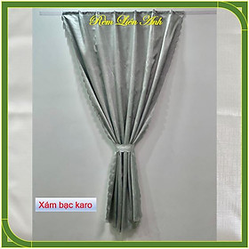 Mua  Rèm dán tường | Rèm dán cửa sổ  Lắp đặt dễ dàng không khoan đục - Màu xám bạc họa tiết karo