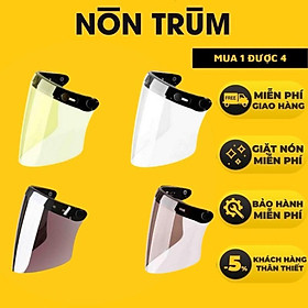 Kính thẳng gắn nón bảo hiểm 3/4 Royal có 3 nút bấm