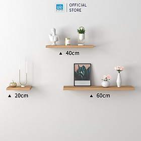 [Mua 2 giảm 10%] Kệ Thanh Ngang Trang Trí Màu Sồi Oak 389 Nhiều Kích Thước Thương Hiệu SIB Decor KT001