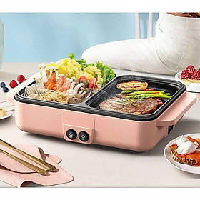 Mua Nồi Lẩu Mini Cắm Điện Đa Năng 2 Ngăn  Lớp Chống Dính Cao Cấp