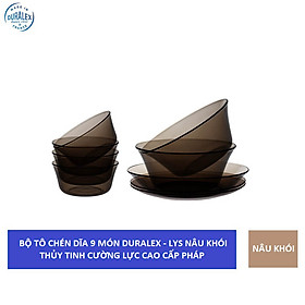 Mua {Hàng chính hãng} Bộ tô chén dĩa 9 món Duralex - Lys Thủy tinh cường lực cao cấp Pháp