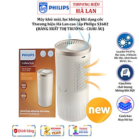 Mua Máy khử mùi  lọc không khí ô tô dạng cốc Thương hiệu Hà Lan cao cấp Philips S3602  Công Suất 2W - Bảo Hành 24 Tháng (Hàng Nhập Khẩu)